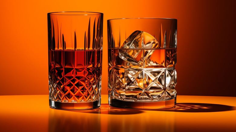 two glasses of whiskey pictured
