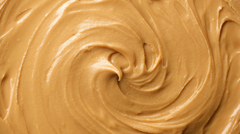Close-up swirl of peanut butter