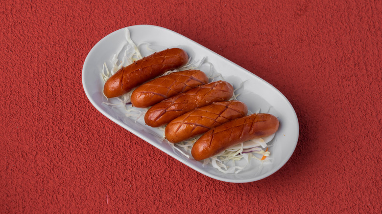 Japanese-style sausages on a plate
