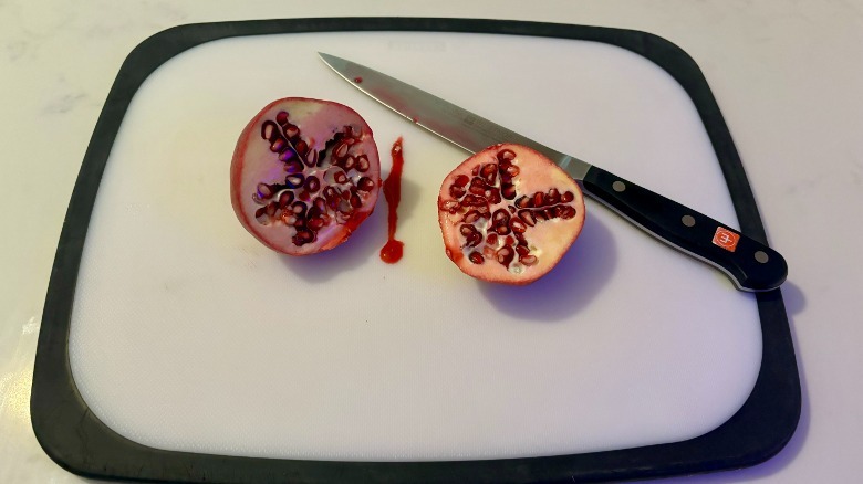 Pomegranate cut in half