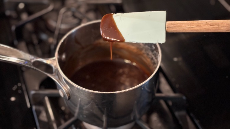 gelatinizing tapioca starch until it coats spatula