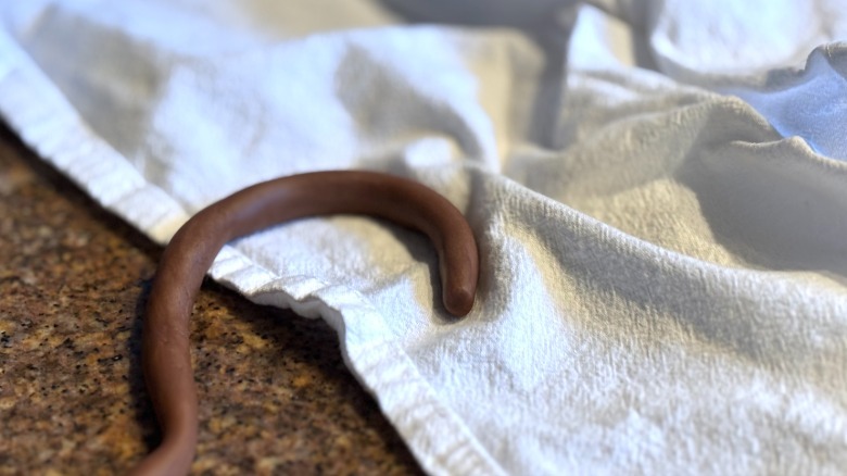 forming snake out of boba dough