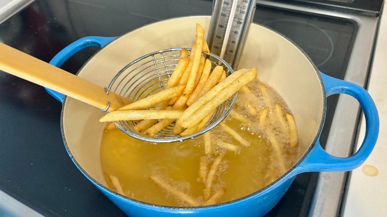 Fries in hot oil