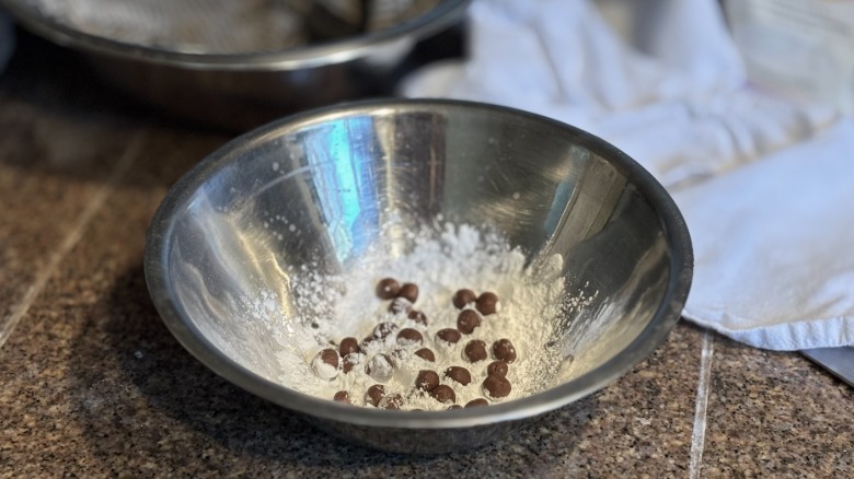 fresh boba balls sitting in tapioca starch