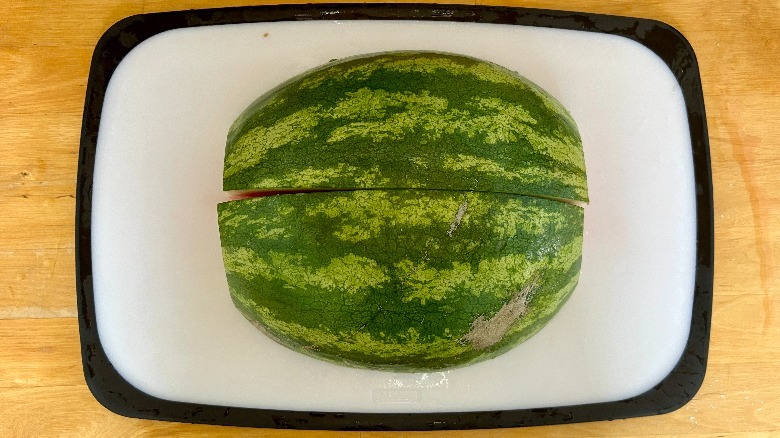 Watermelon quartered