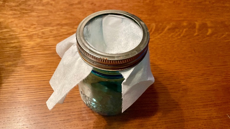 Mason jar with coffee filter