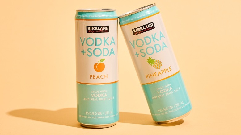 kirkland vodka sodas on a table