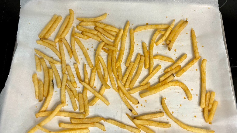fries on tray