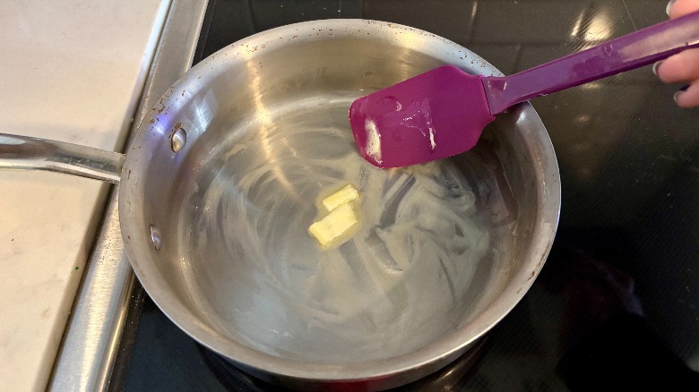 butter melting in a pan