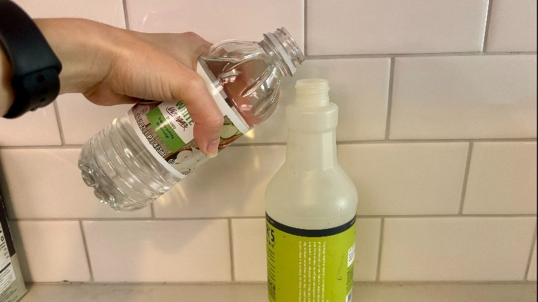 vinegar poured into bottle