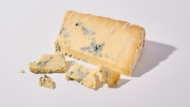 Crumbled Blue Cheese on a table
