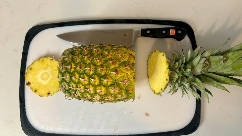 Pineapple with ends cut off