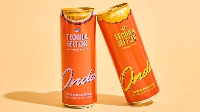 Two seltzer cans on a table