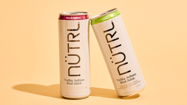 two seltzer water cans on a table