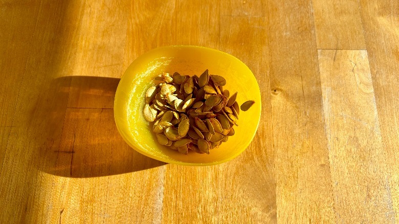 pumpkin seeds in a bowl