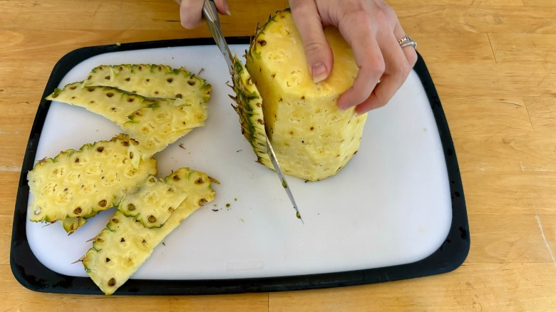 Pineapple skin cut off