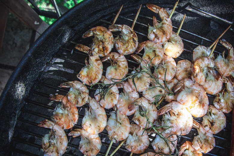 Grilled shrimp with rosemary